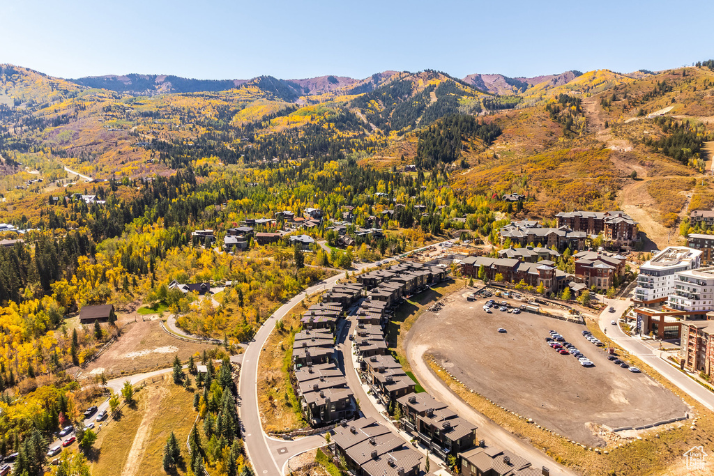 Bird's eye view featuring a mountain view