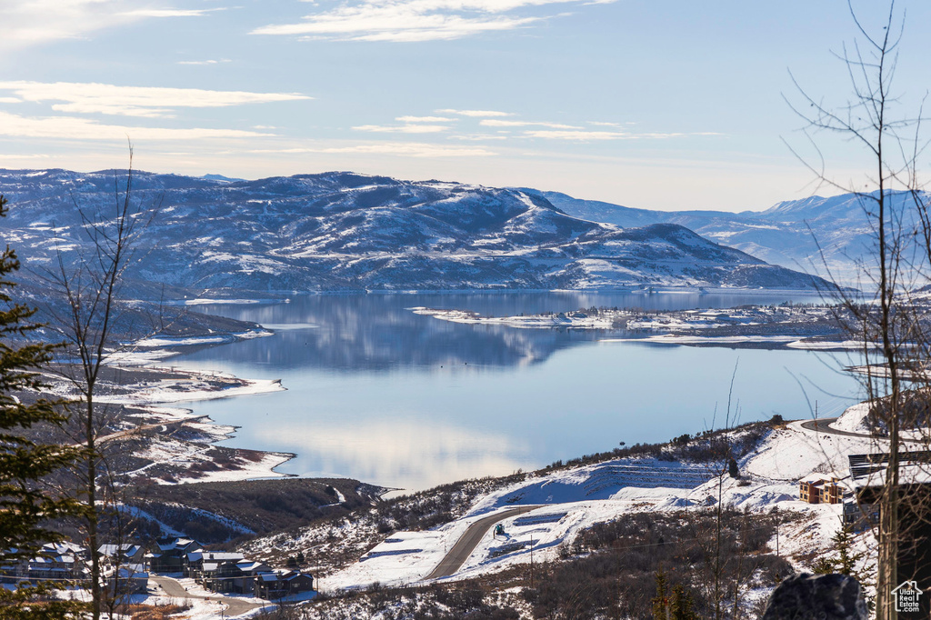 Mountain view with a nearby body of water