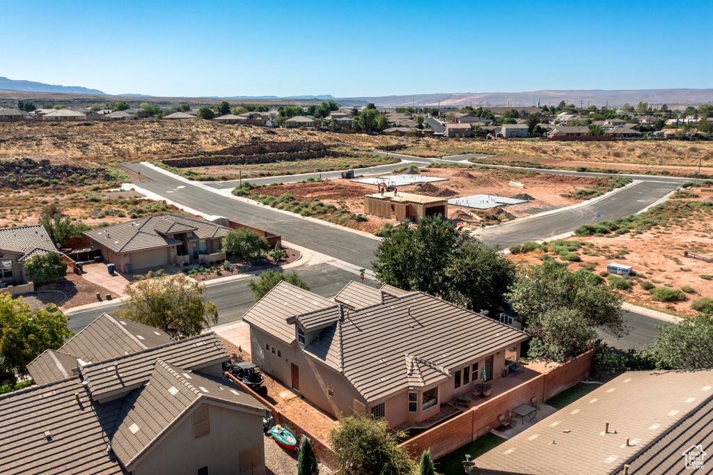 Bird's eye view featuring a mountain view