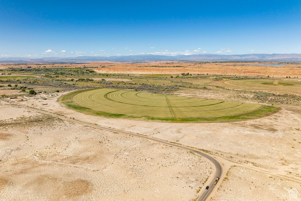 Aerial view featuring a mountain view