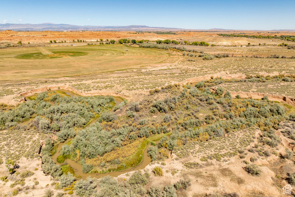 Drone / aerial view with a mountain view