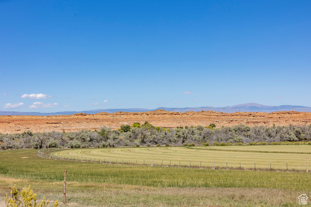 View of mountain feature with a rural view