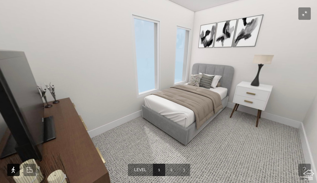 View of carpeted bedroom