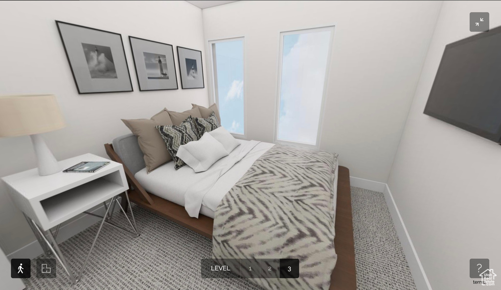 View of carpeted bedroom