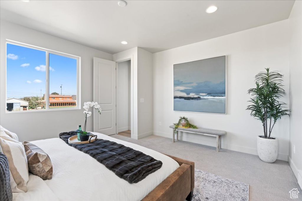 View of carpeted bedroom