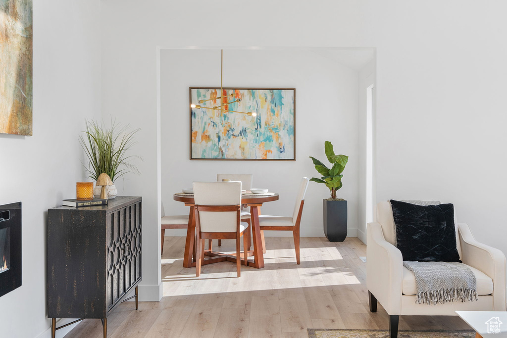 Interior space featuring light hardwood / wood-style floors