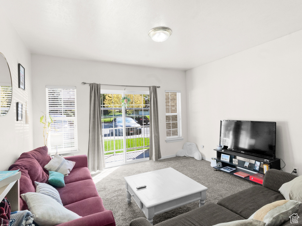 View of carpeted living room