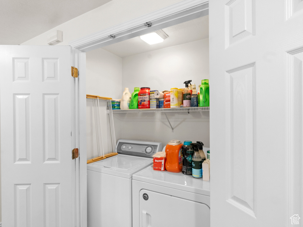 Laundry room with separate washer and dryer