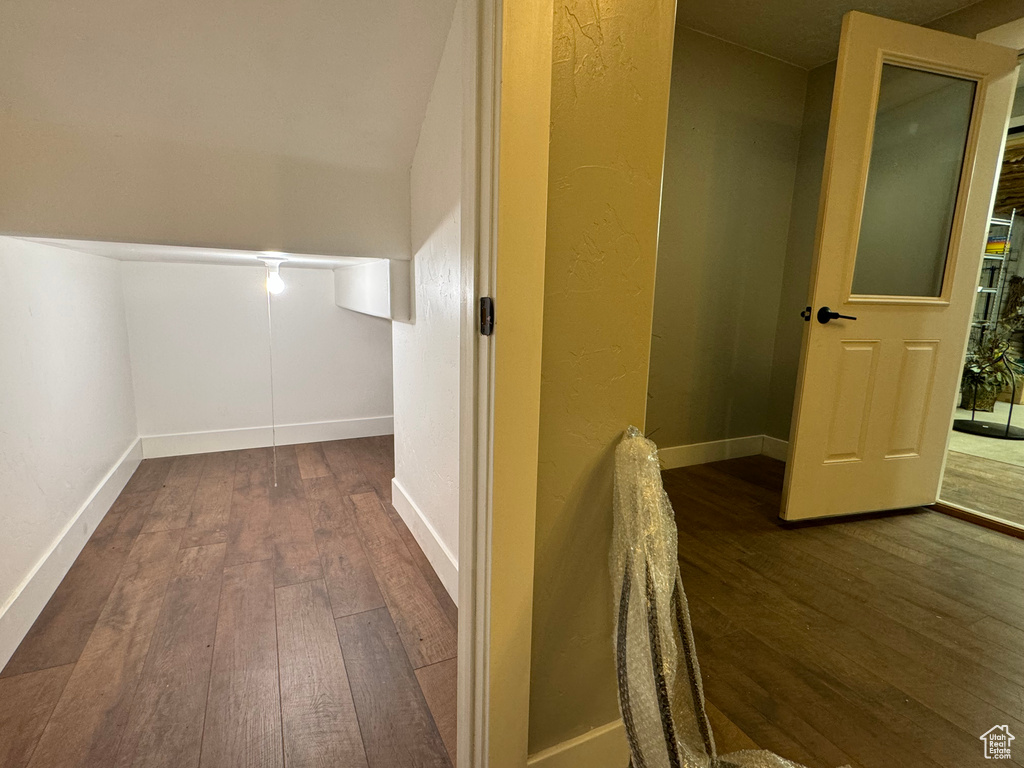 Bathroom with wood-type flooring