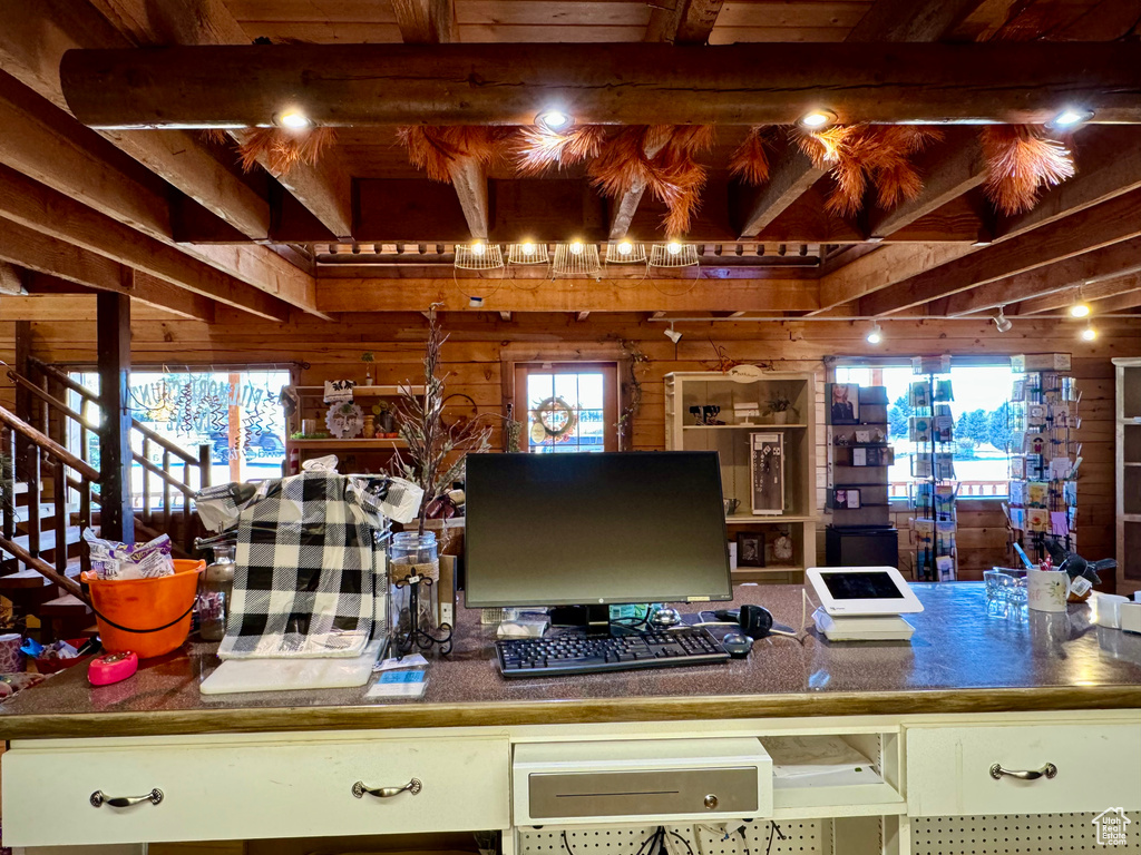 Interior space with wood walls