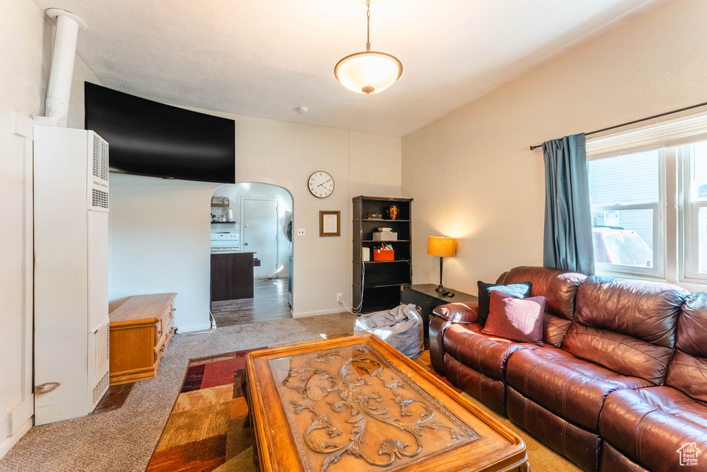 View of carpeted living room