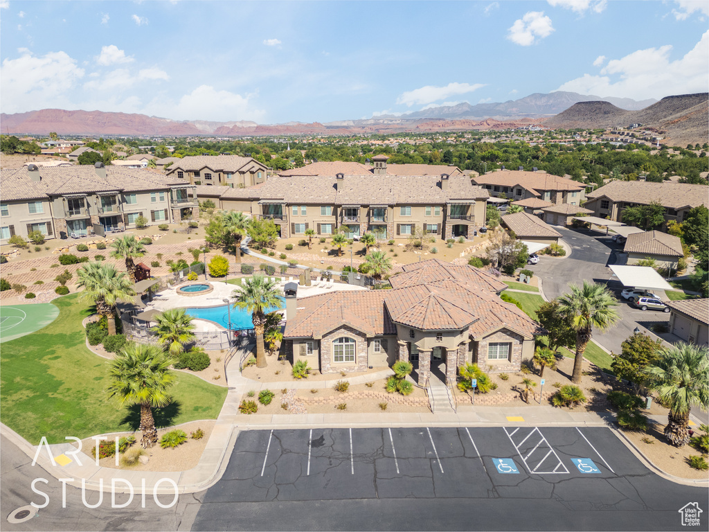 Bird's eye view featuring a mountain view