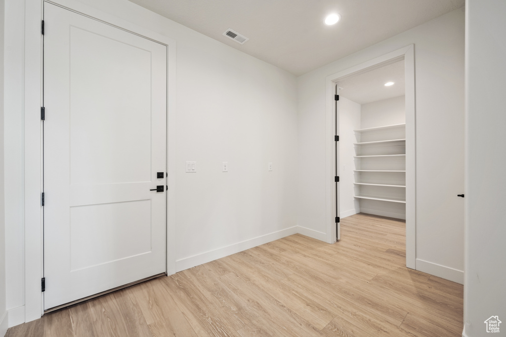 Interior space with light wood-type flooring