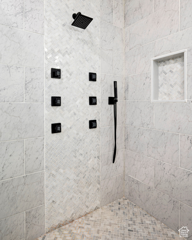 Details featuring tiled shower