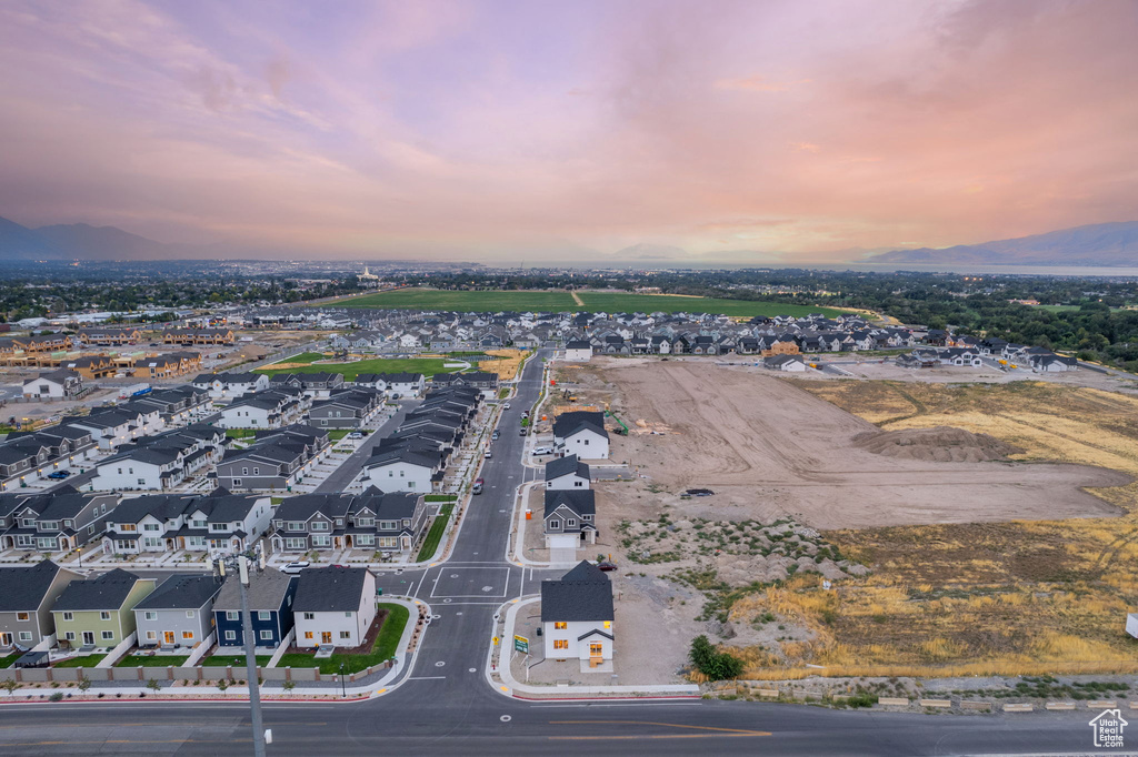 View of aerial view at dusk