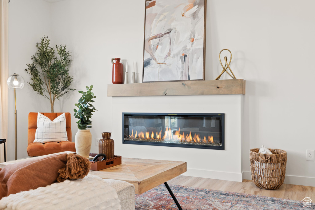 Living area featuring hardwood / wood-style floors