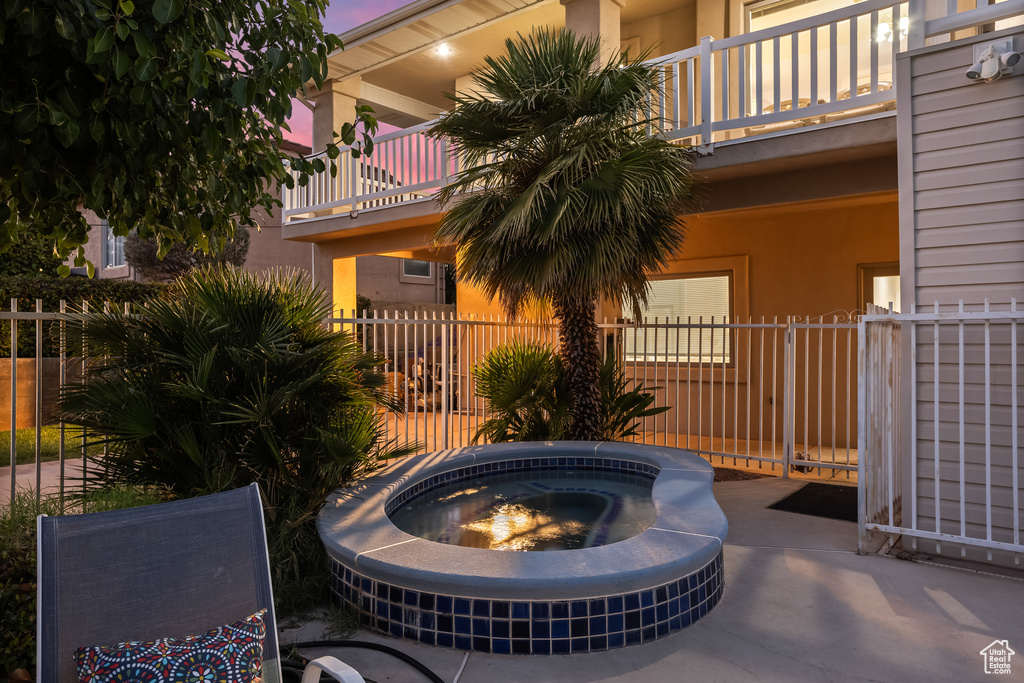 View of patio / terrace with a balcony