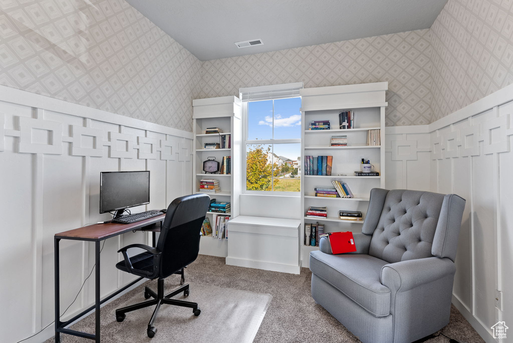 View of carpeted office space