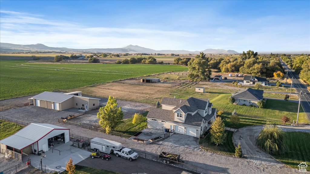 Drone / aerial view with a mountain view