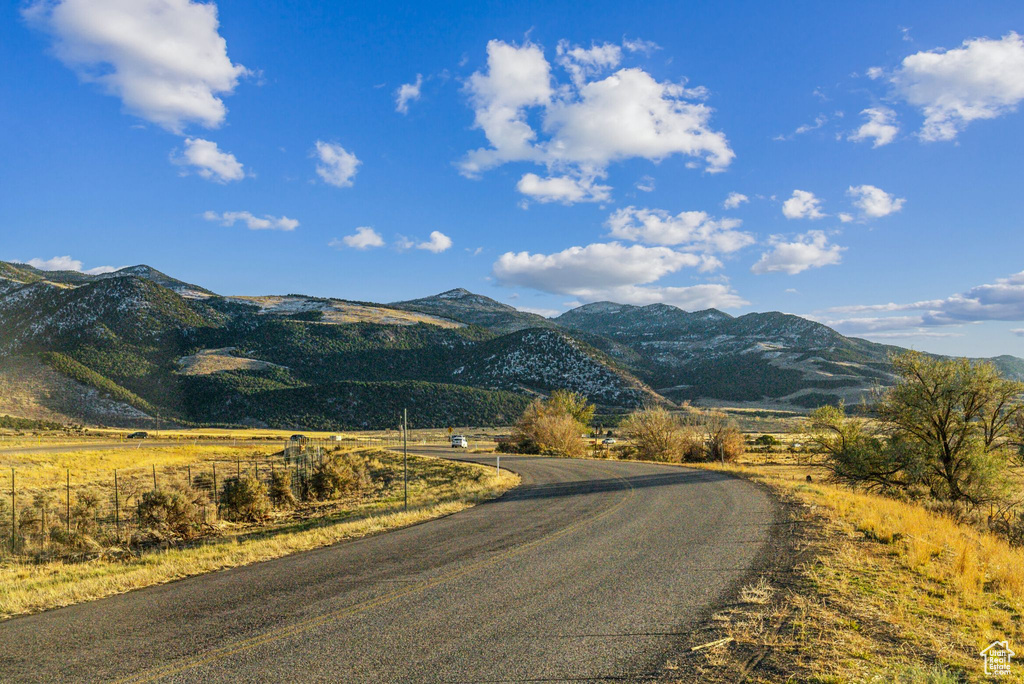 Mountain view featuring a rural view