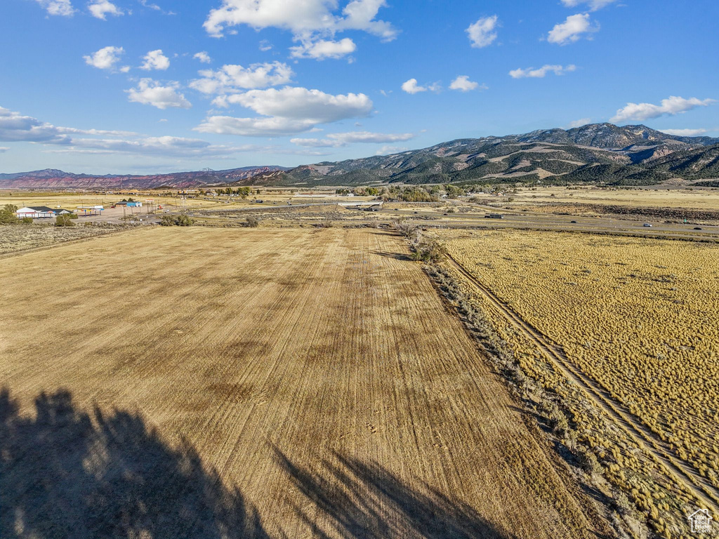 Drone / aerial view with a mountain view