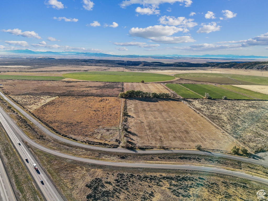 Aerial view with a rural view and a mountain view