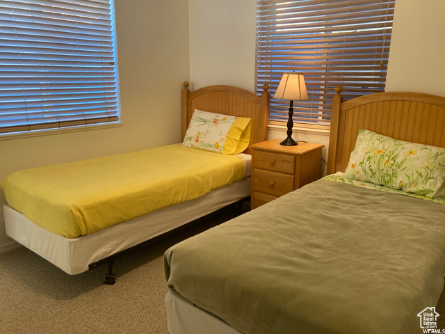 Bedroom featuring carpet floors