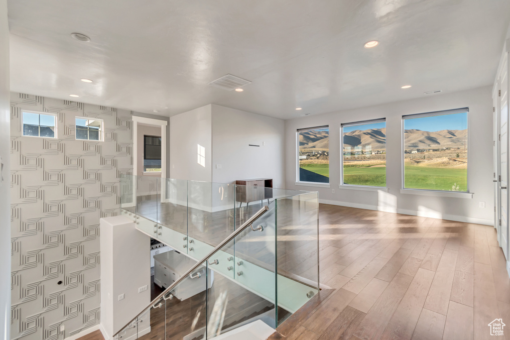 Interior space with hardwood / wood-style flooring