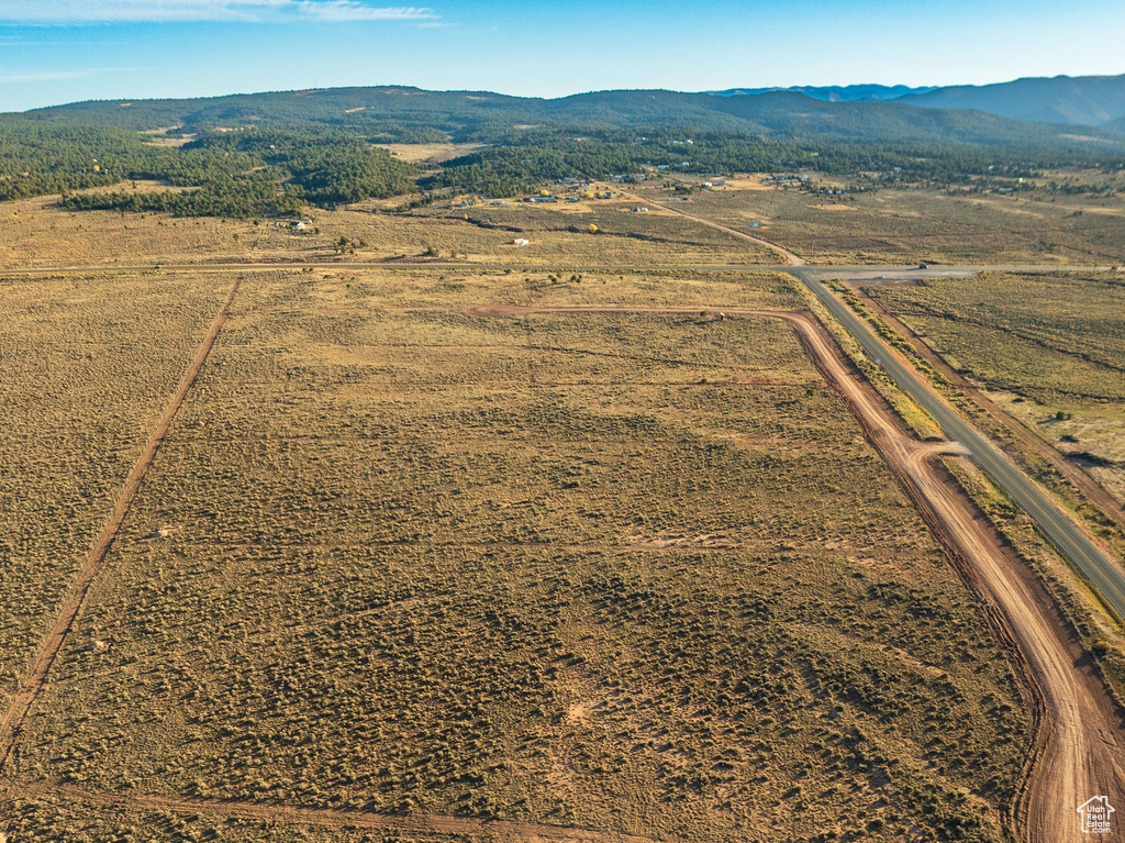 Drone / aerial view with a mountain view