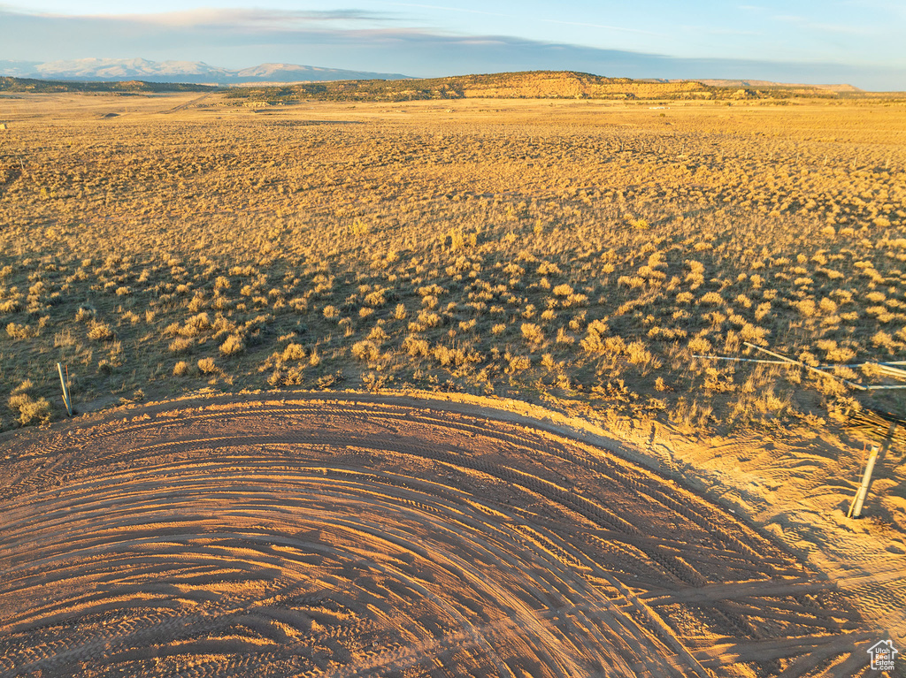 Drone / aerial view with a mountain view