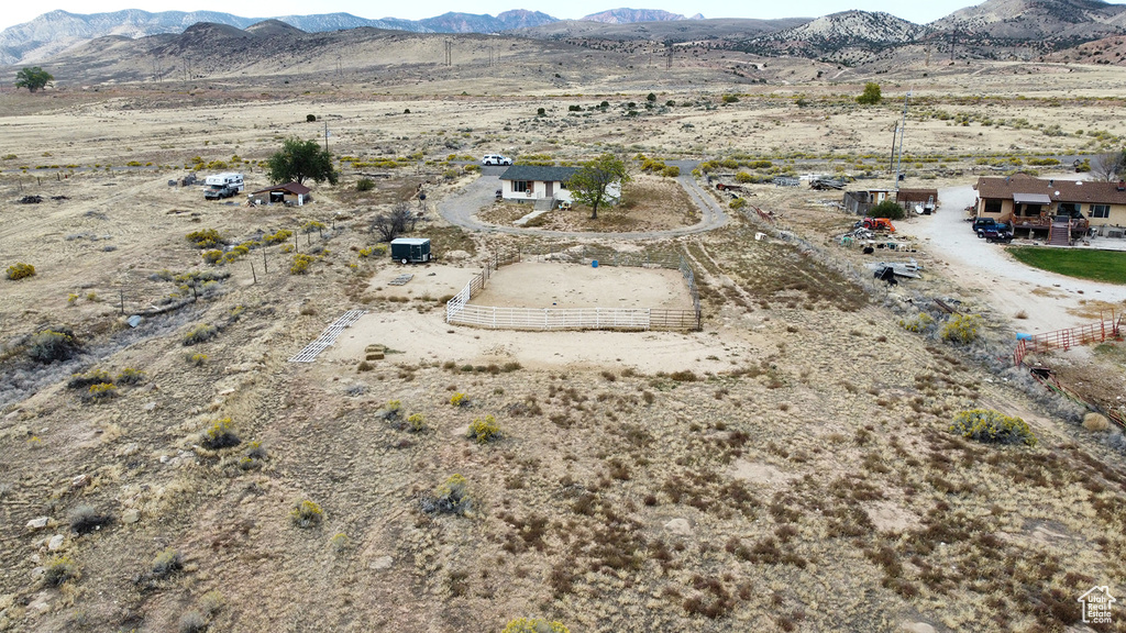 Bird's eye view featuring a mountain view