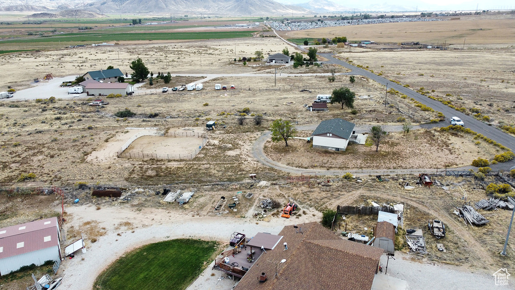 Bird's eye view featuring a mountain view and a rural view