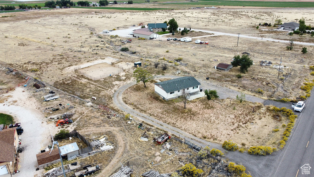 Aerial view featuring a rural view