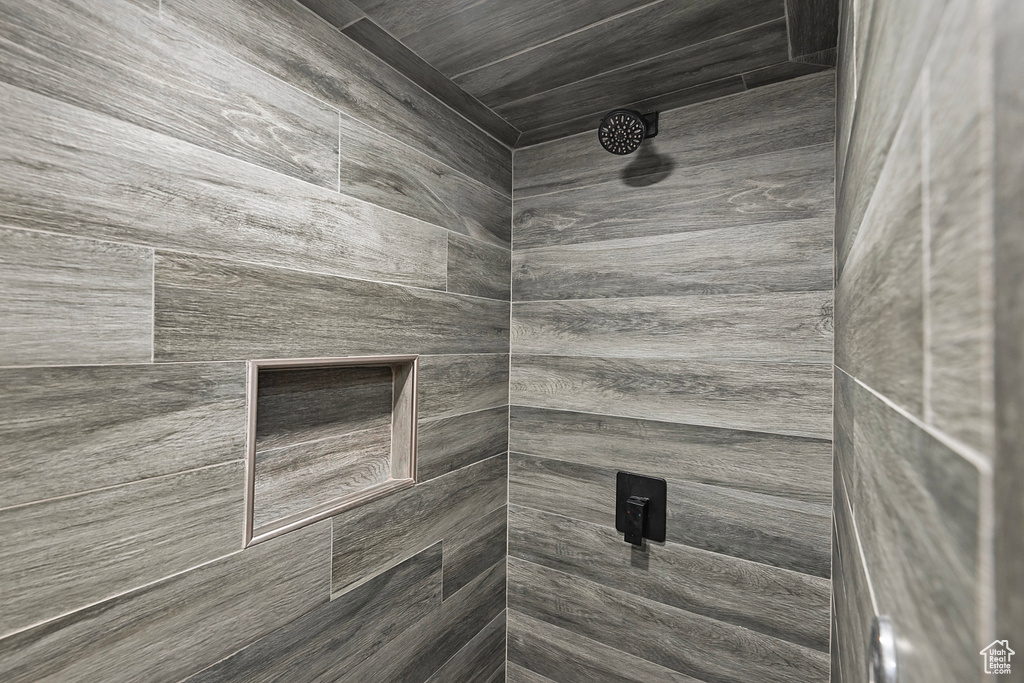 Interior details with a tile shower