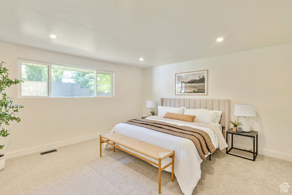 View of carpeted bedroom