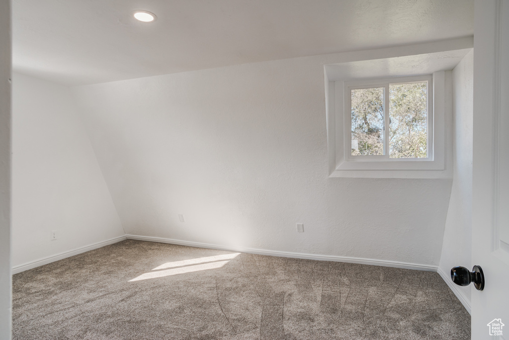 View of carpeted spare room