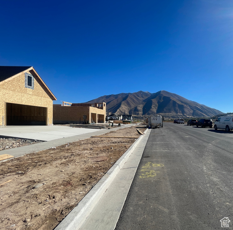 View of street with a mountain view