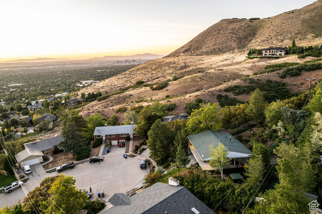 View of aerial view at dusk