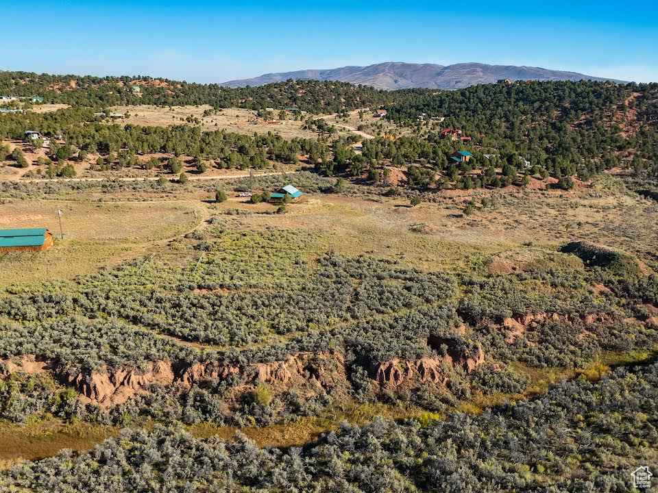 Aerial view with a mountain view