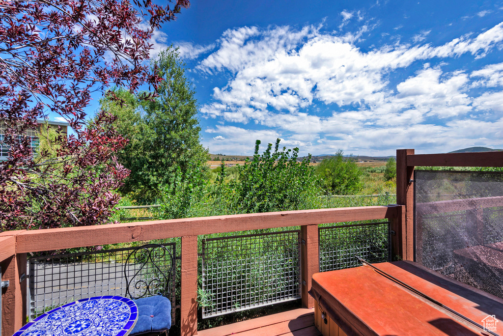 View of wooden deck