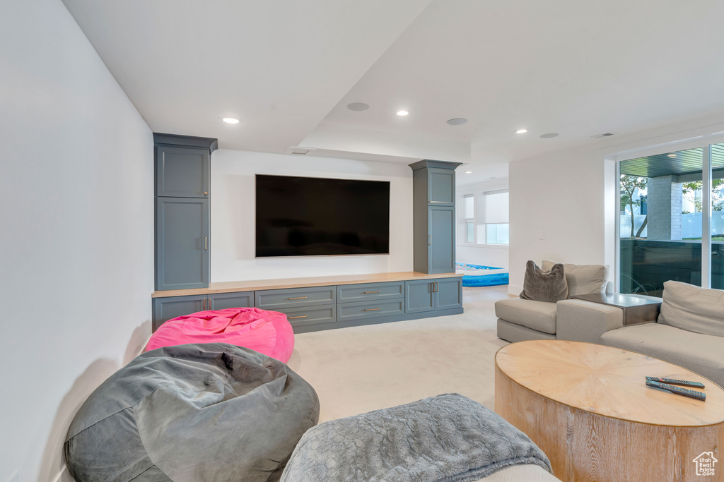 View of carpeted living room