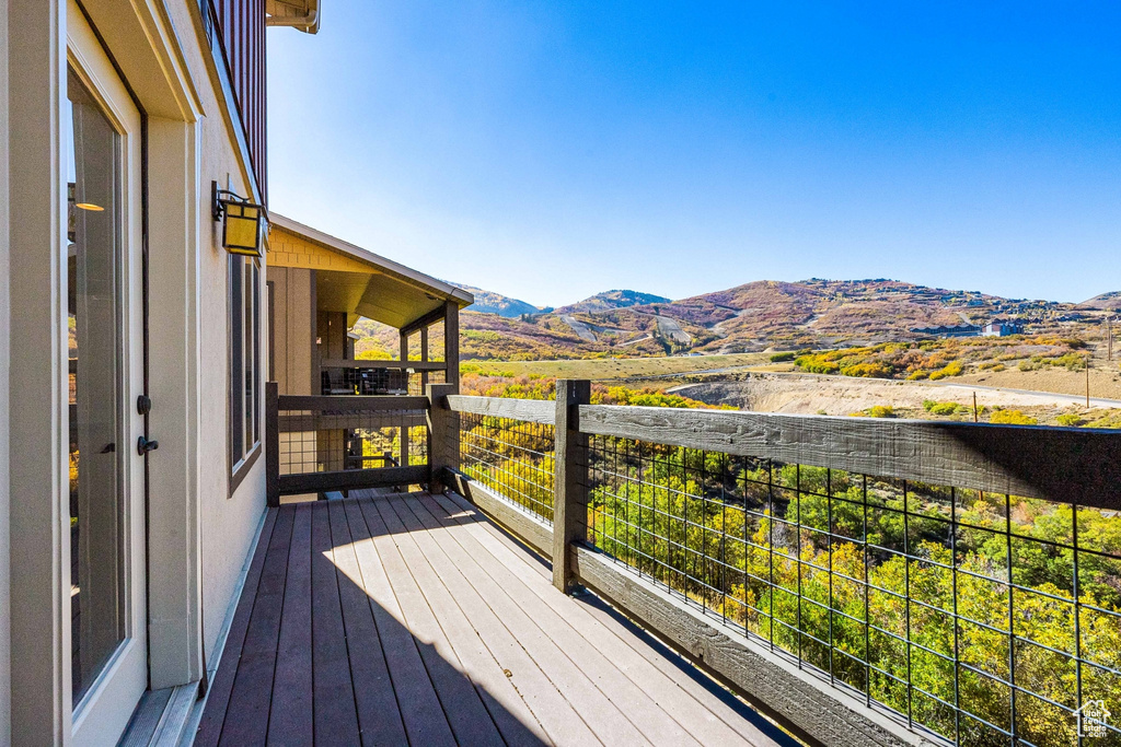 Deck with a mountain view