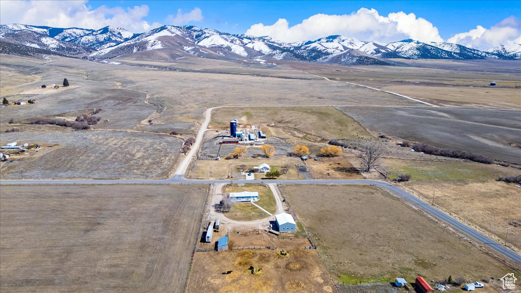 Aerial view featuring a mountain view