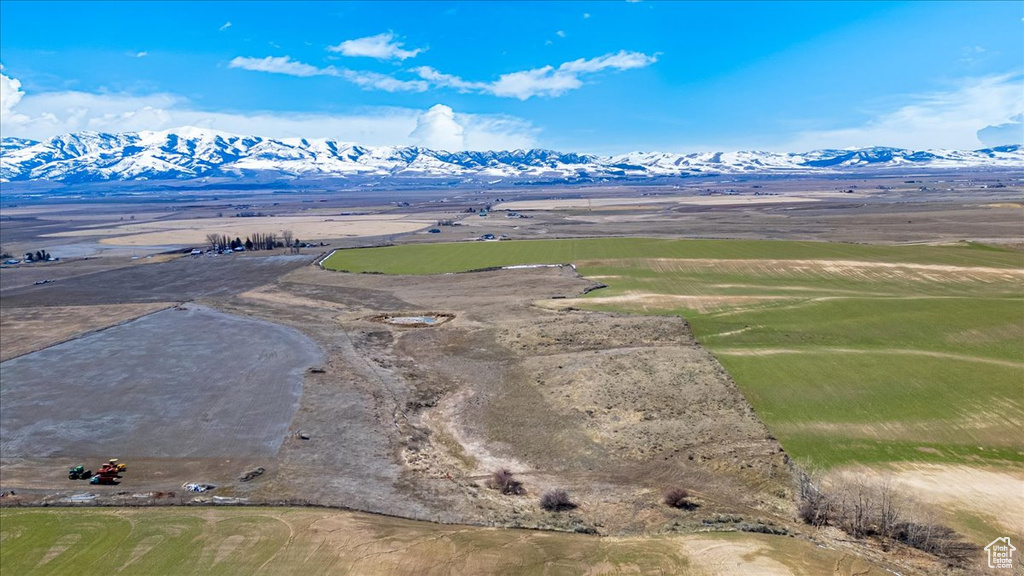 Drone / aerial view with a mountain view