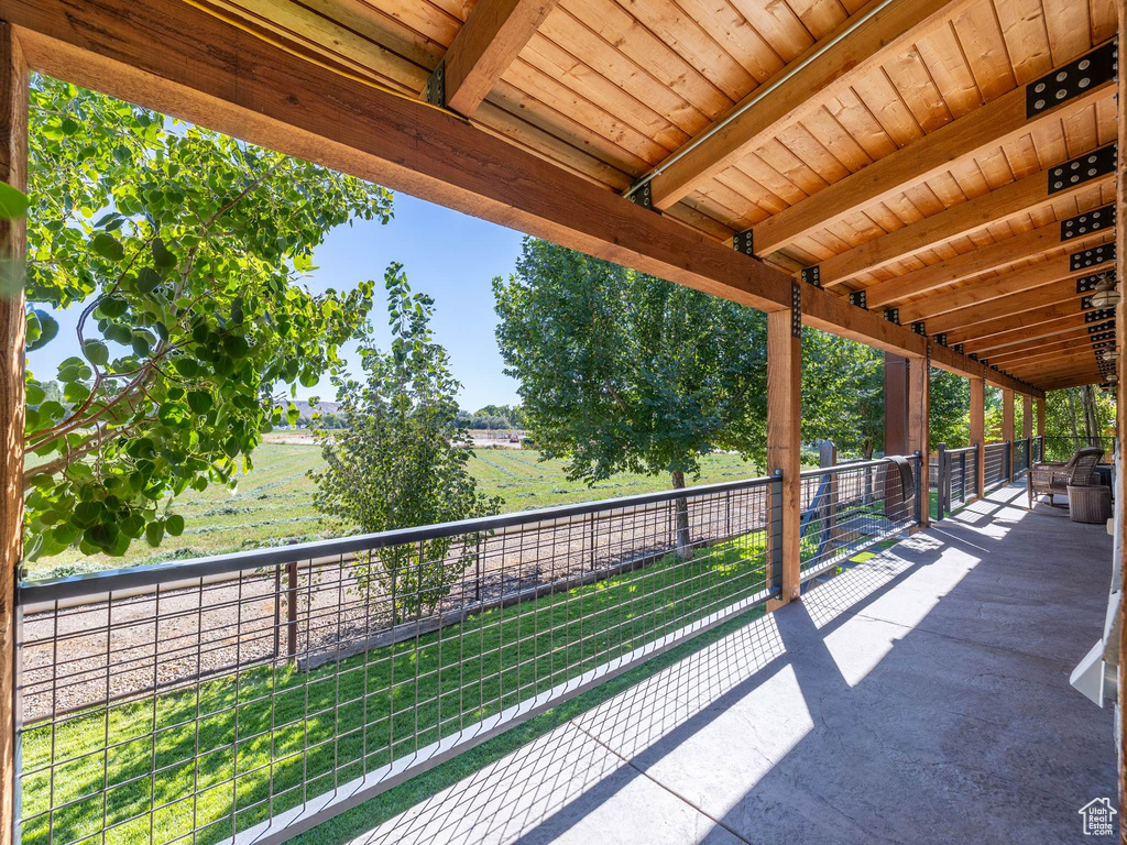 View of patio / terrace featuring a balcony