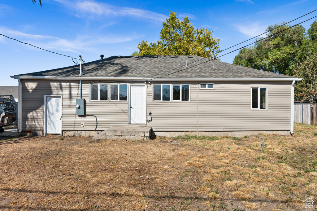 View of rear view of property