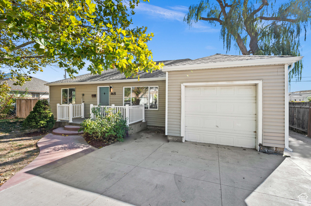 Ranch-style house with a garage