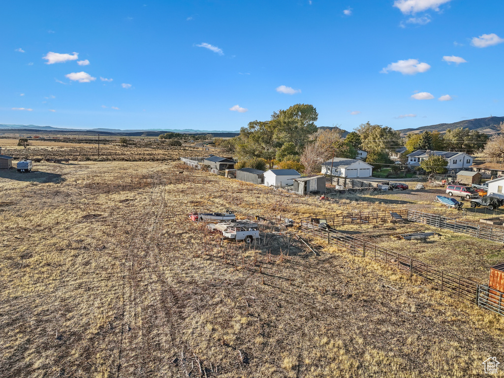 Bird's eye view with a rural view and a mountain view