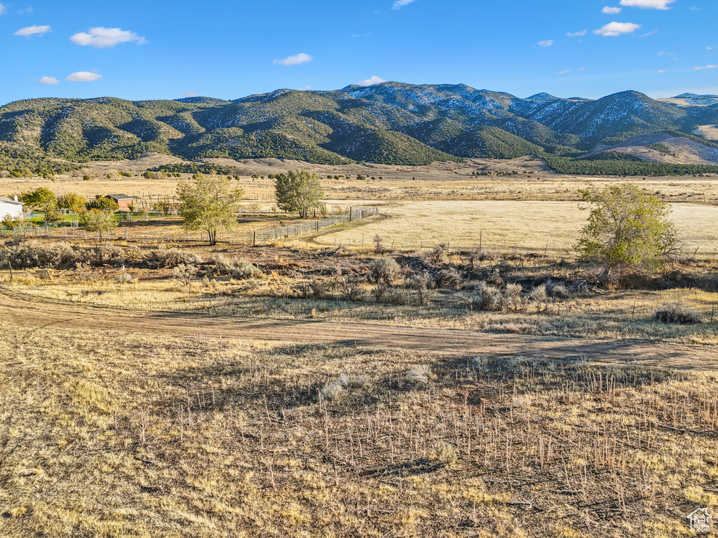 View of mountain feature with a rural view