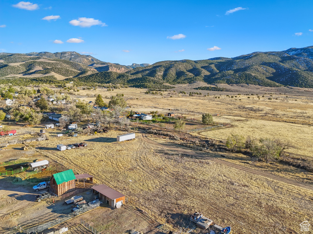 View of mountain feature with a rural view